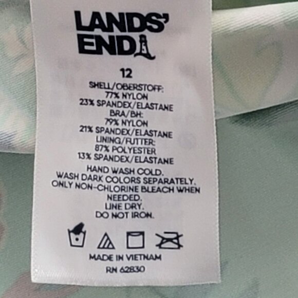 Lands End Green Print Tanktini Size 12 Runs small probably closer to a 10 - Picture 3 of 8